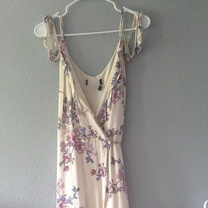Lulus Pink Floral High Low Wrap Dress